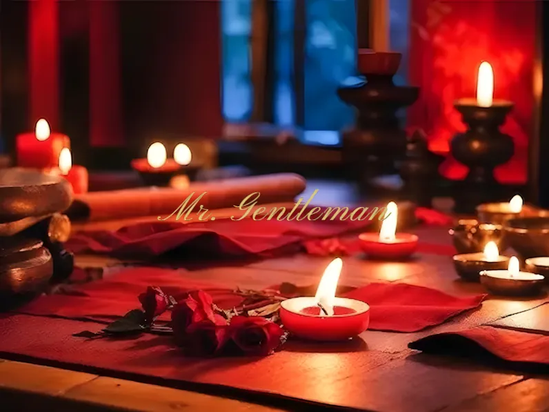 Candles and red roses set for a sensual private meeting in Bali, Crete