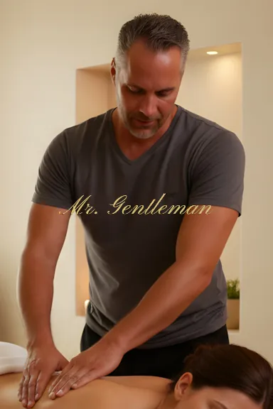 Mr. Gentleman giving a back massage, women-only holiday treat in Crete